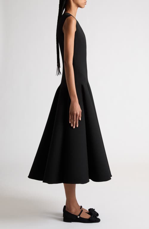 Shop Valentino Garavani Sleeveless Luxury Crepe Fit & Flare Dress In Nero