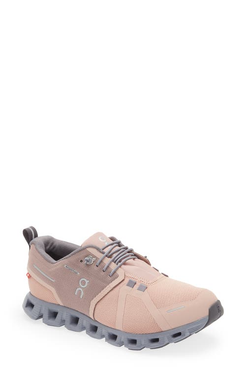 On Cloud 5 Waterproof Running Shoe Rose/Fossil at