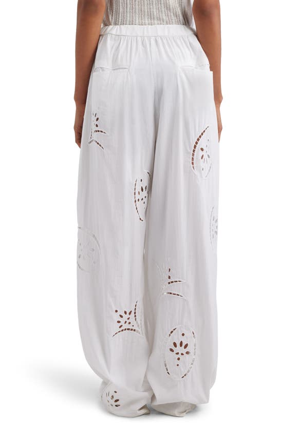 Shop Isabel Marant Hectorina Eyelet Embroidered Relaxed Pants In White