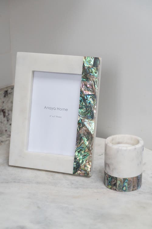 Shop Anaya Rainbow Pearl Marble Picture Frames In White