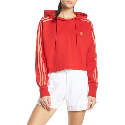 Adidas Originals Crop Hoodie, Red