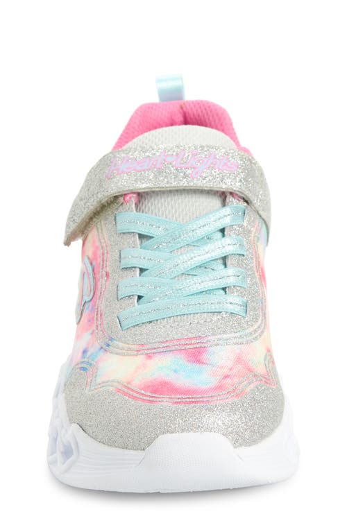 Shop Skechers Infinite Heart Lights Light-up Sneaker In Silver/multi