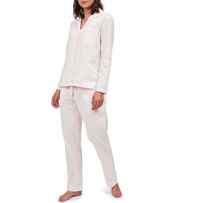 The White Company Pink Stripe Brushed Cotton Pajamas, Pink