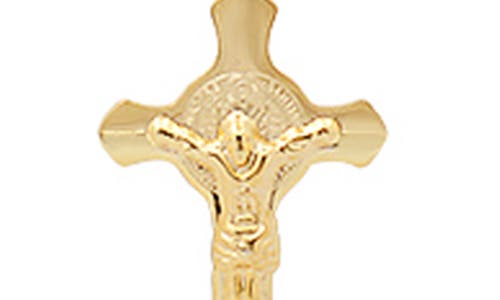 Hmy Jewelry Mens' 18k Gold Plate Stainless Steel Crystal Rosary Necklace In Brown/gold