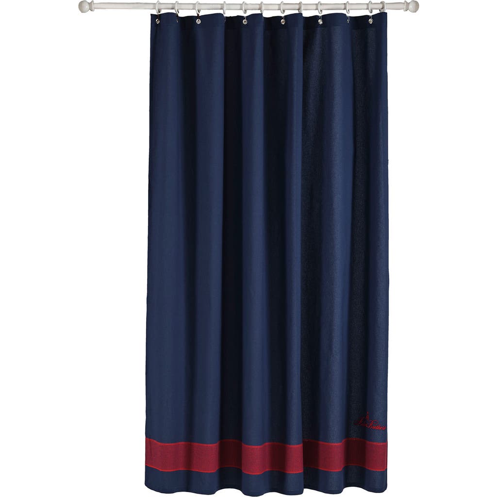 Brooks Brothers Border Shower Curtain In Navy
