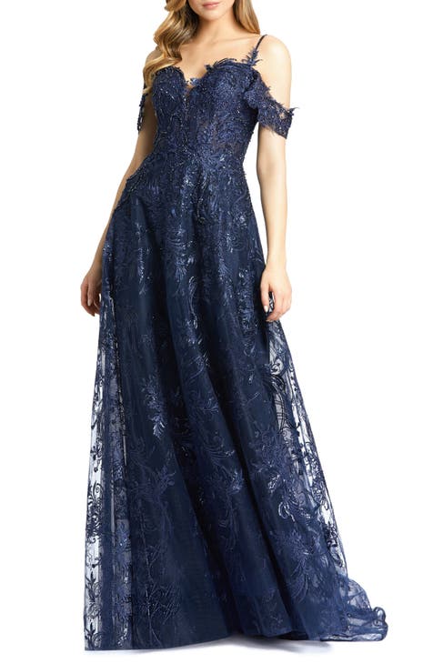 Blue embellished bridesmaid dress best sale