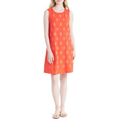 Petite Nic+Zoe Medallion Print Shift Dress, Red