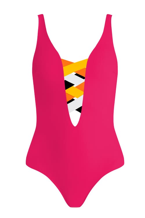 Valimare St Martin Bandage One-piece Swimsuit In Fuscia