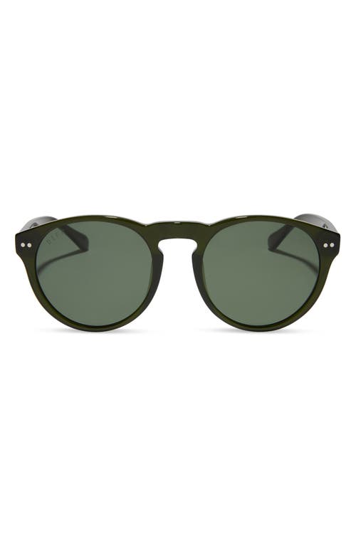 Cody 52mm Polarized Round Sunglasses in Dark Olive