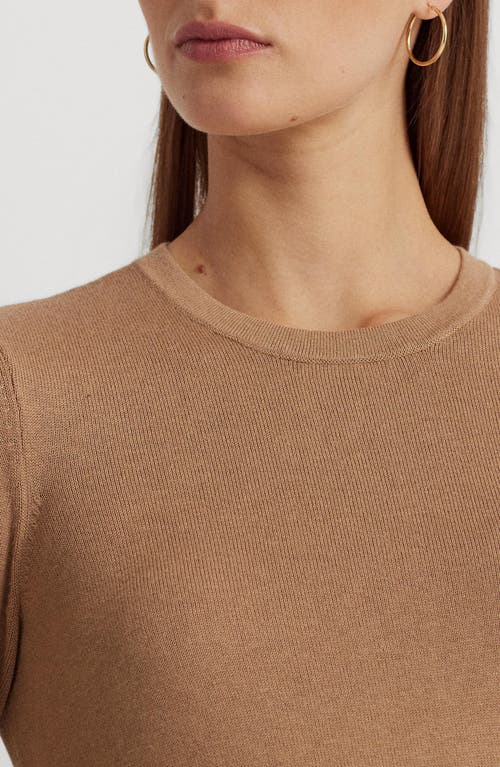 Shop Lauren Ralph Lauren Cotton Blend Sweater In Classic Camel