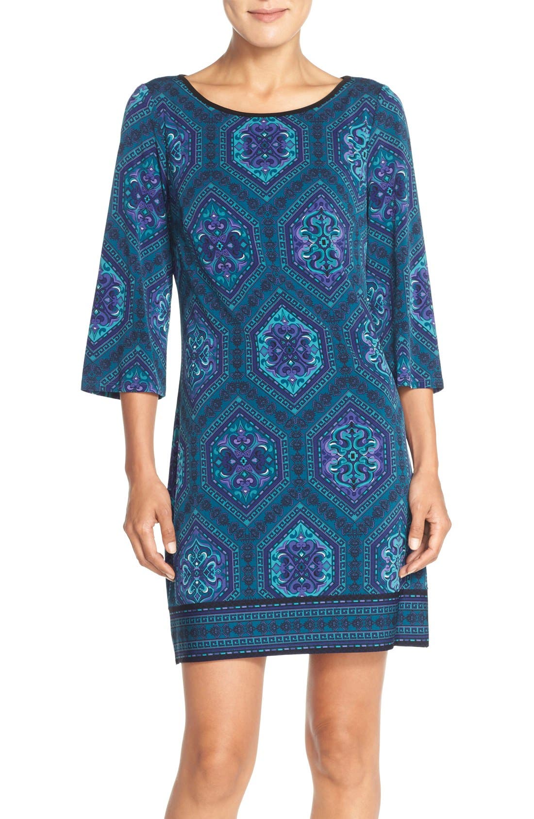 Laundry by Shelli Segal Print Jersey Shift Dress (Regular & Petite