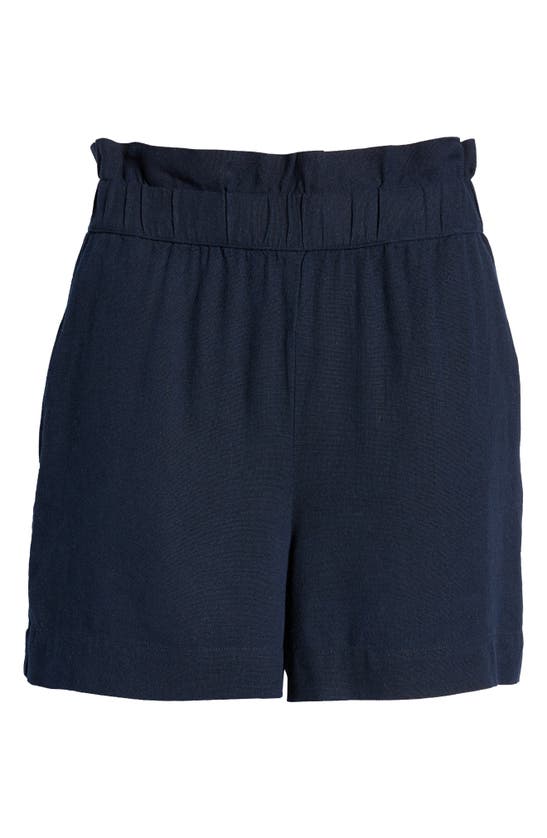 Vero Moda Jesmilo Paperbag High Waist Shorts In Navy Blazer