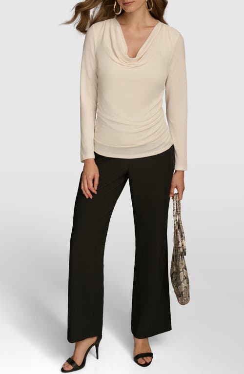 Shop Donna Karan New York Cowl Neck Top In Ivory