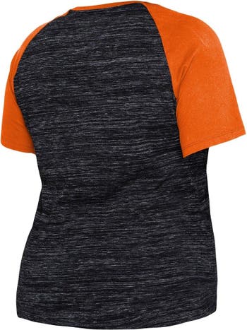 Women's Starter Black/Orange San Francisco Giants Game On Notch Neck Raglan  T-Shirt