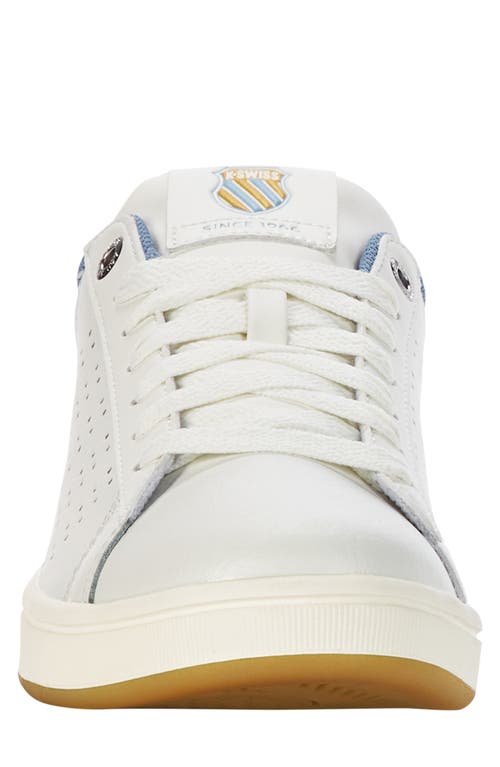 Shop K-swiss Base Court Sneaker In Star White/blue/golden Spice