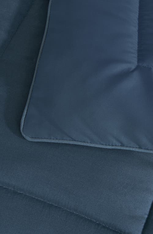 Woven & Weft Solid Comforter Set In Navy Solid