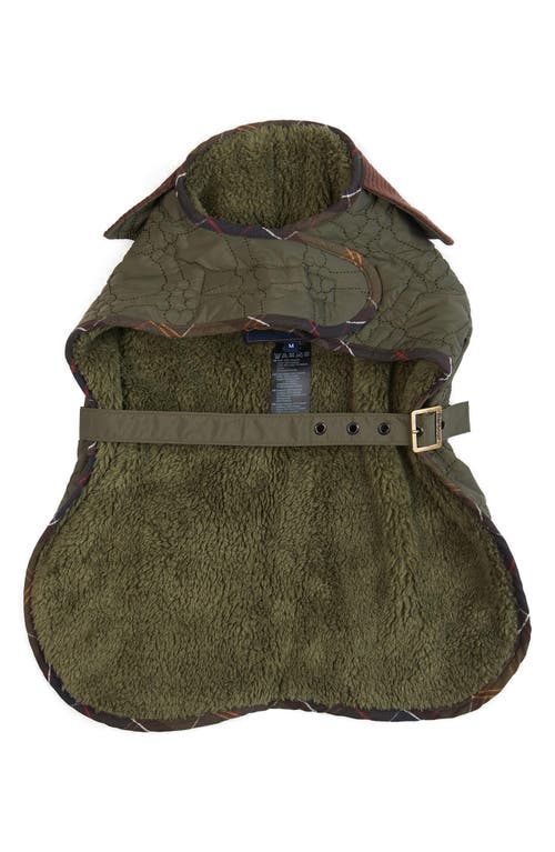 Shop Barbour Bone Quilted Dog Jacket In Dark Olive