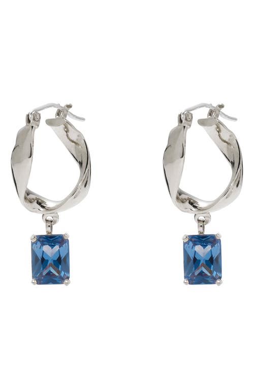 Lady Grey Infinity Hoop Earrings In Silver/blue Zircon