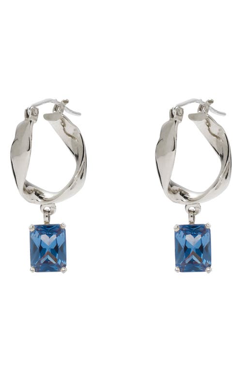 Shop Lady Grey Infinity Hoop Earrings In Silver/blue Zircon