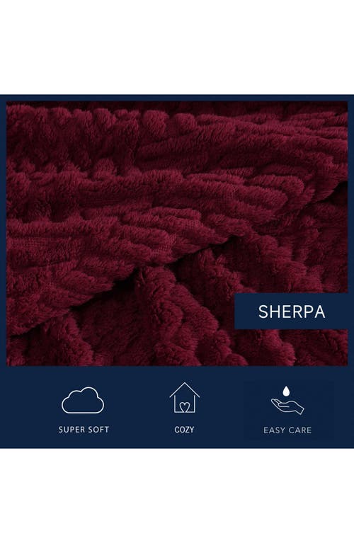 Nautica Declan Sherpa Reversible Throw Blanket In Red