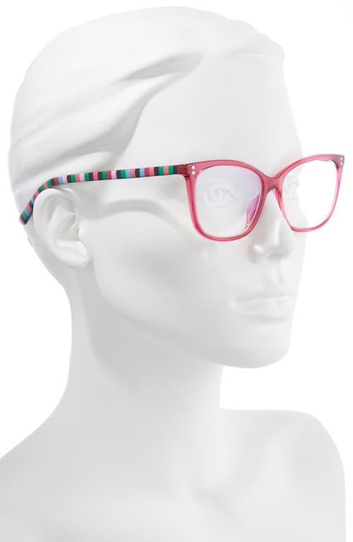 Kate Spade New York Aubree 53mm Blue Light Blocking Reading Glasses In Plum/clear Blue Block
