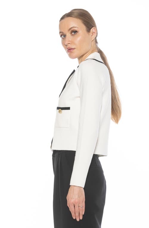 Alexia Admor Mari Tipped Sweater Jacket In Ivory