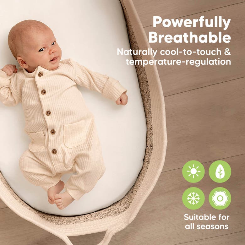 Keababies 2-pack Isla Fitted Bassinet Sheets In Soft White