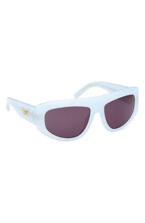 Shop Mcm 59mm Pilot Sunglasses<br /> In Shiny Light Blue/smoke