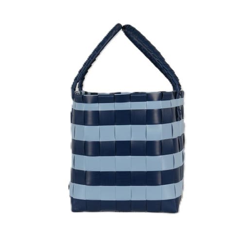 Handed By Paris Spirit Recycled Tote Bags In Dark Blue/faded Blue