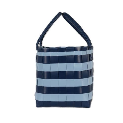 Shop Handed By Paris Spirit Recycled Tote Bags In Dark Blue/faded Blue