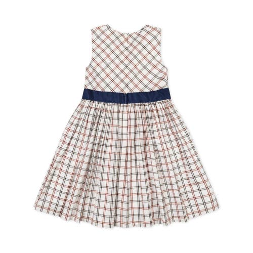 Shop Hope & Henry Baby Girls' Organic Stretch Poplin Sash Dress, Infant In Homeroom Check