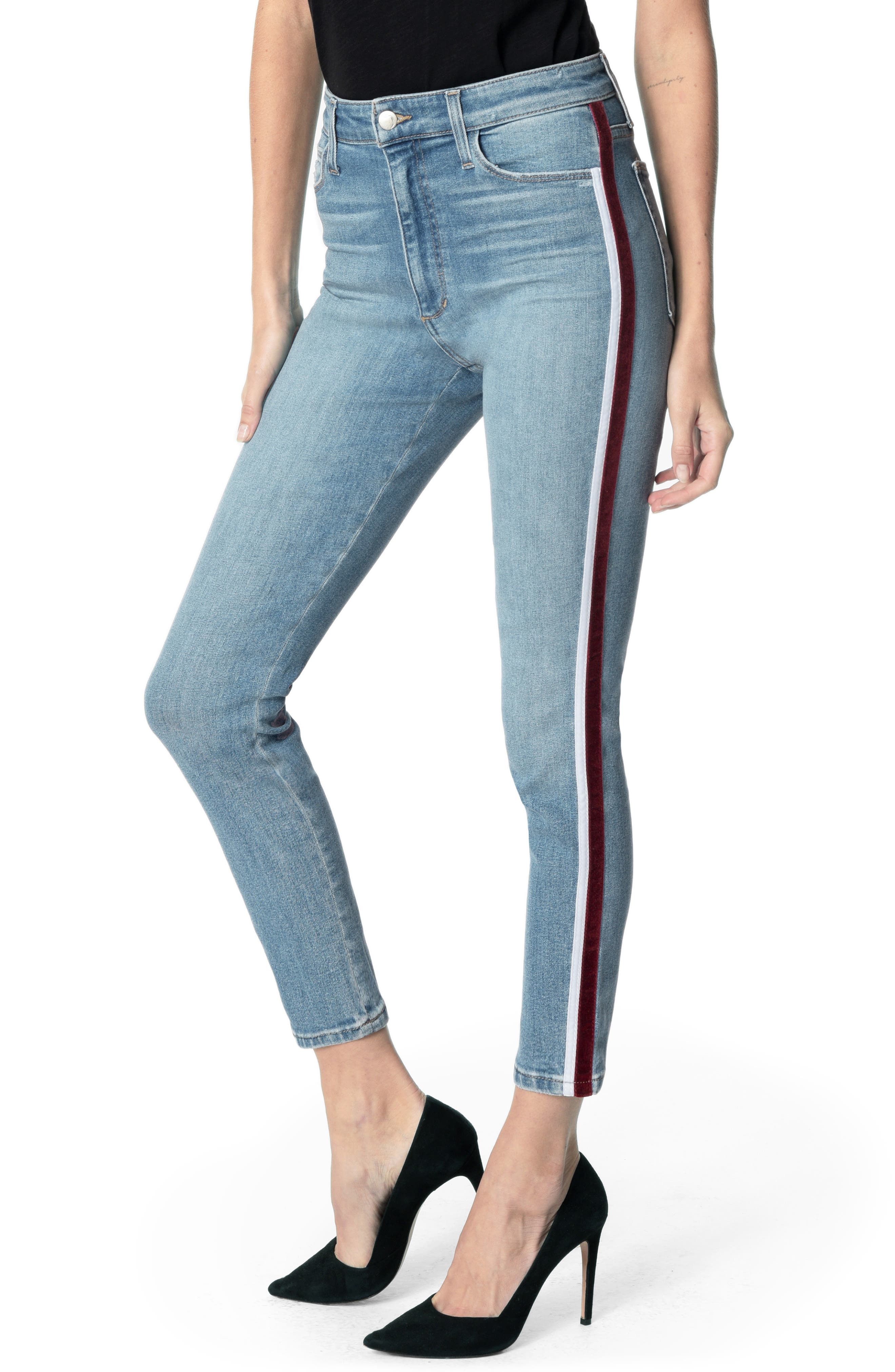 jeans with velvet stripe