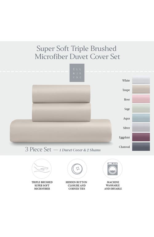 Ella Jayne Home Triple Brushed Duvet Cover & Sham Set In Taupe