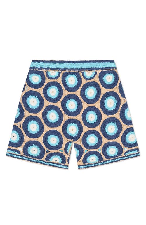 Shop Mavrans Evil Eye Crochet Shorts In Blue Multi