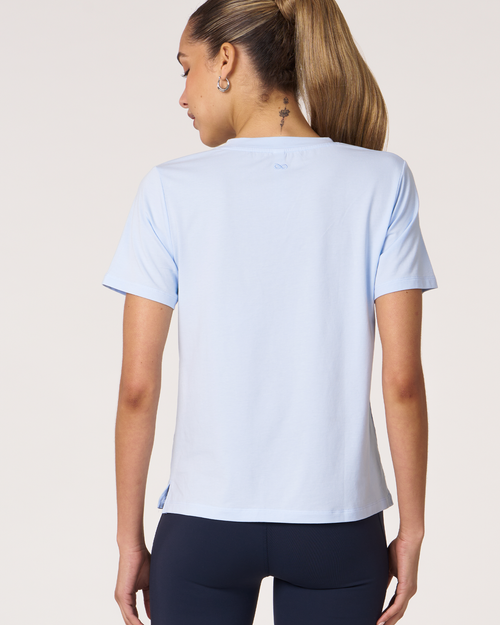 Rebody Active Rebody Essentials Short Sleeve Top In Baby Blue