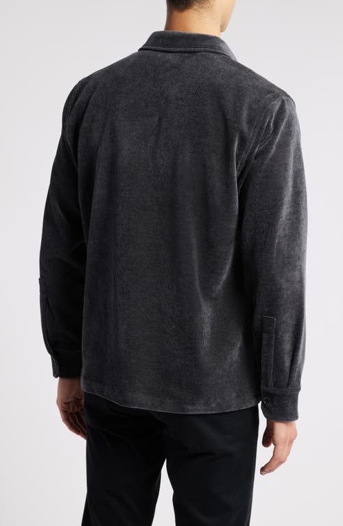 Robert Barakett Topcon Corduroy Overshirt In Charcoal