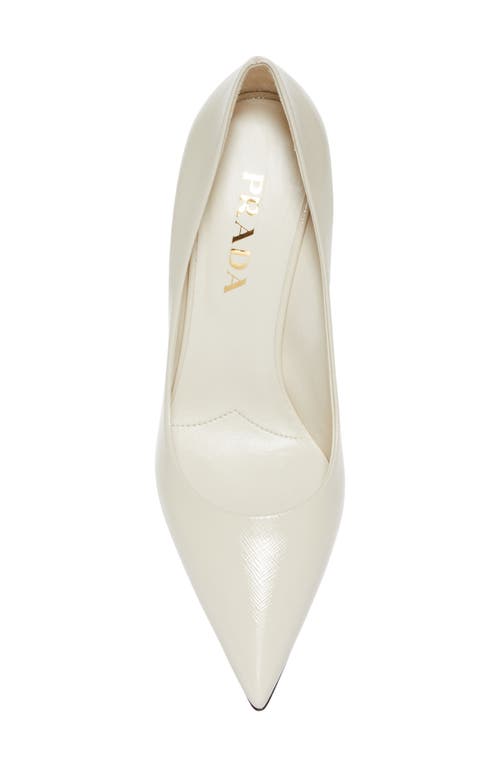 Shop Prada Saffiano Leather Pump In Avorio