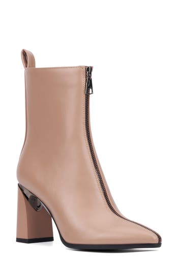 Torgeis Zipper Bootie In Taupe
