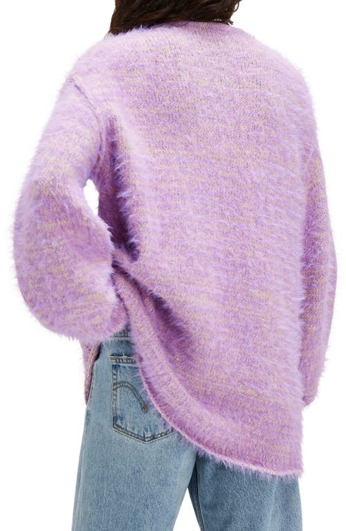 Shop Free People Sparrow Fuzzy Sweater In Lavender Latte Combo