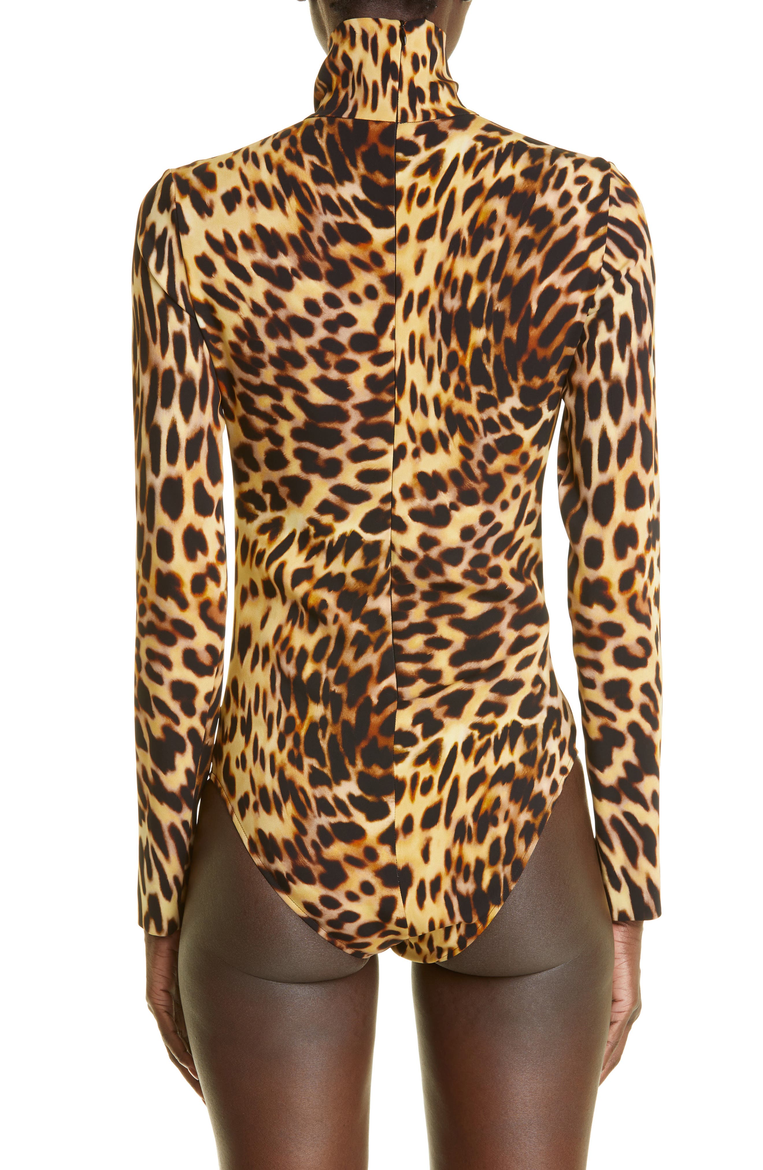 animal print turtleneck bodysuit