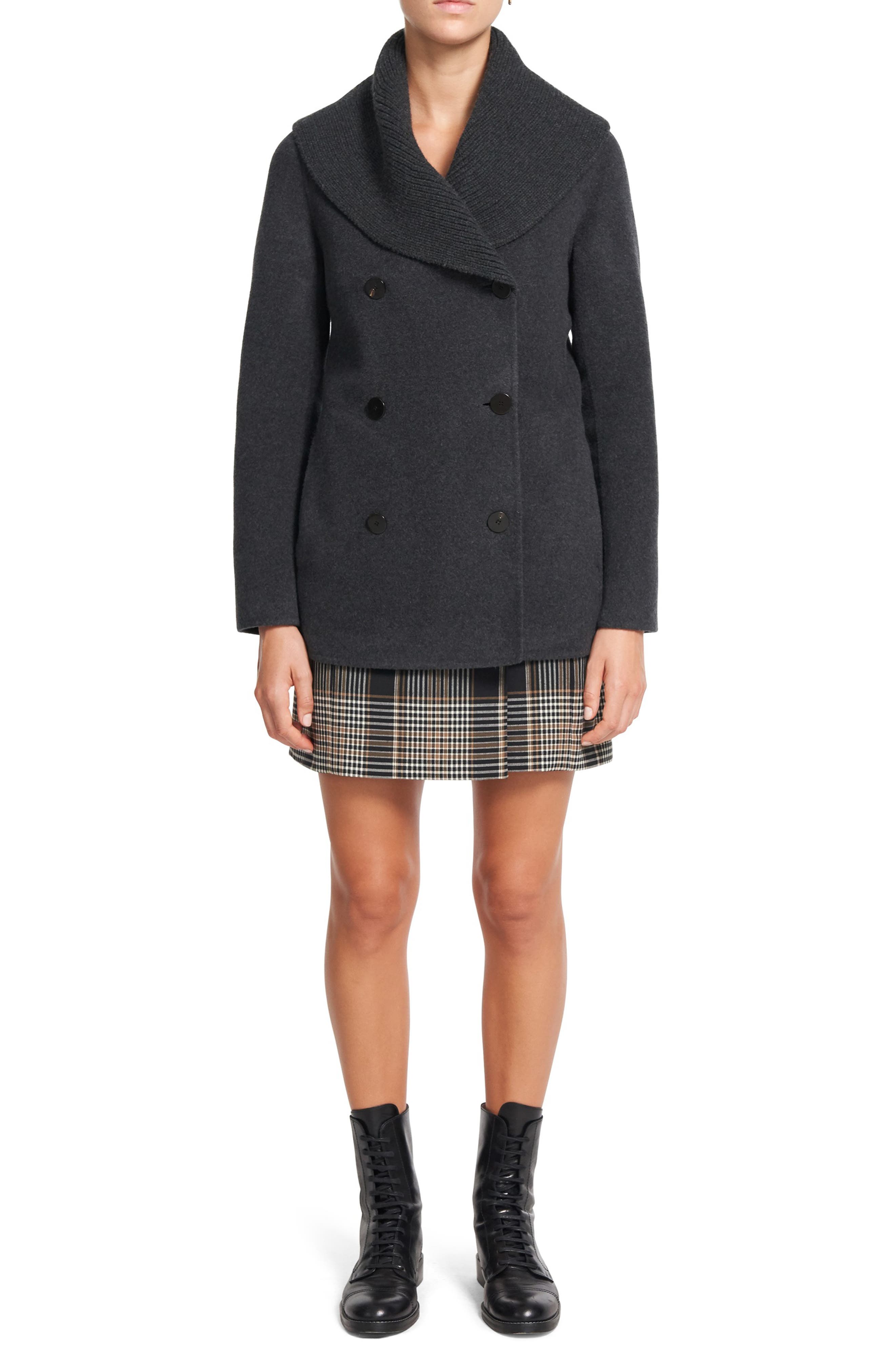 shawl collar peacoat