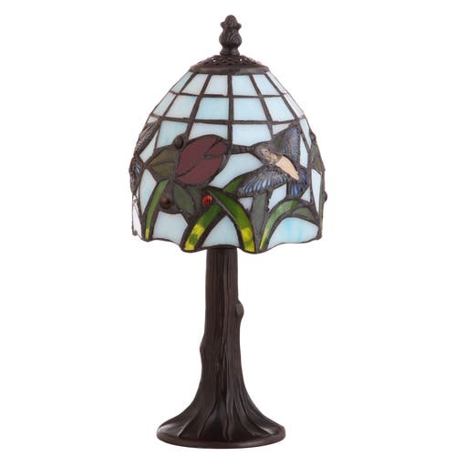 Jonathan Y Designs Hummingbird Tiffany-style 12in Led Table Lamp In Bronze