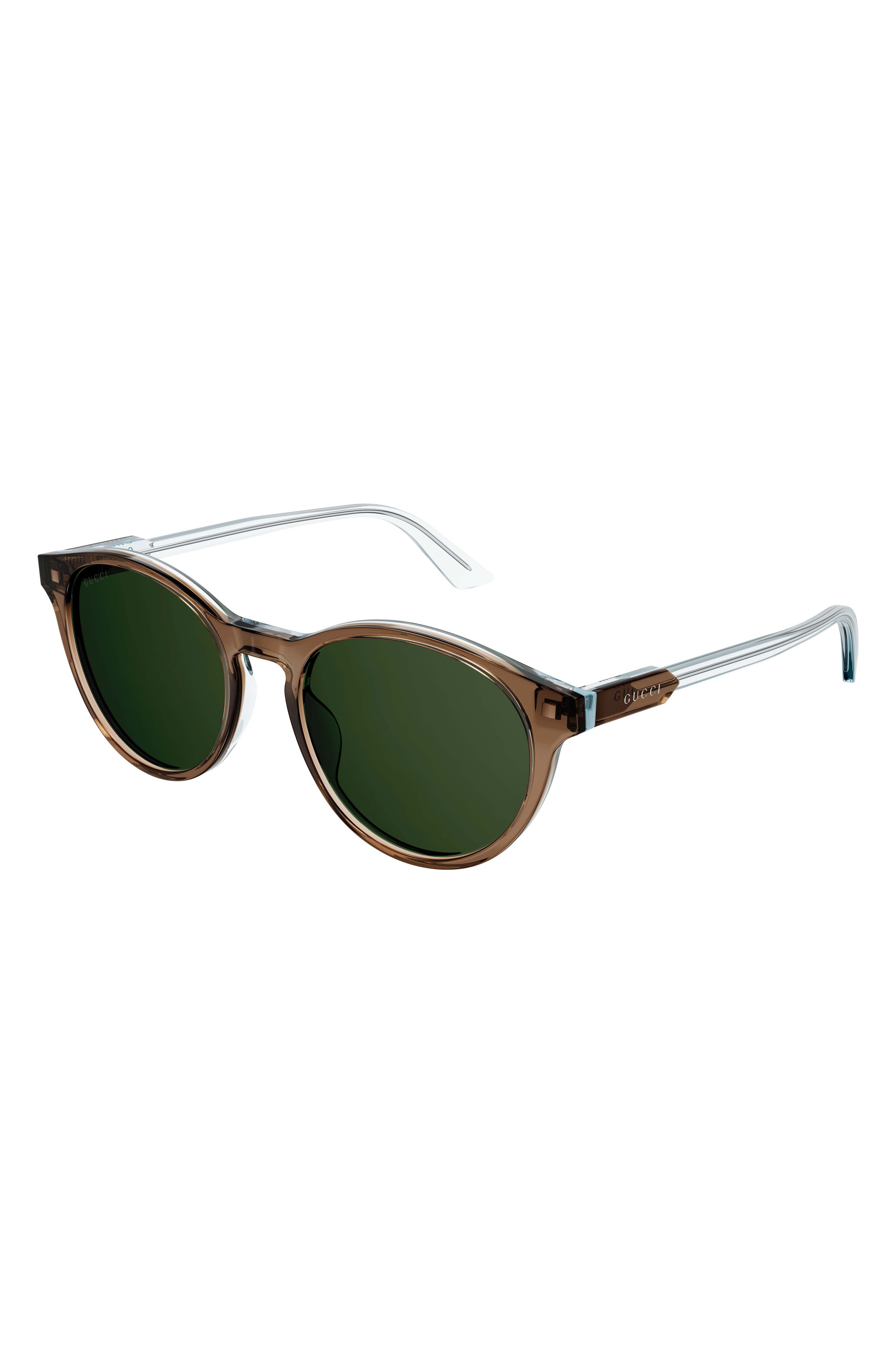 Gucci 52mm Round Sunglasses in Brown at Nordstrom