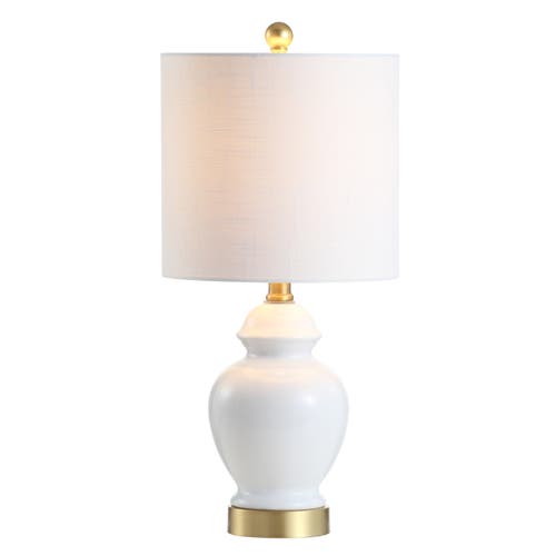 Jonathan Y Perry Ceramic/metal Led Table Lamp In White
