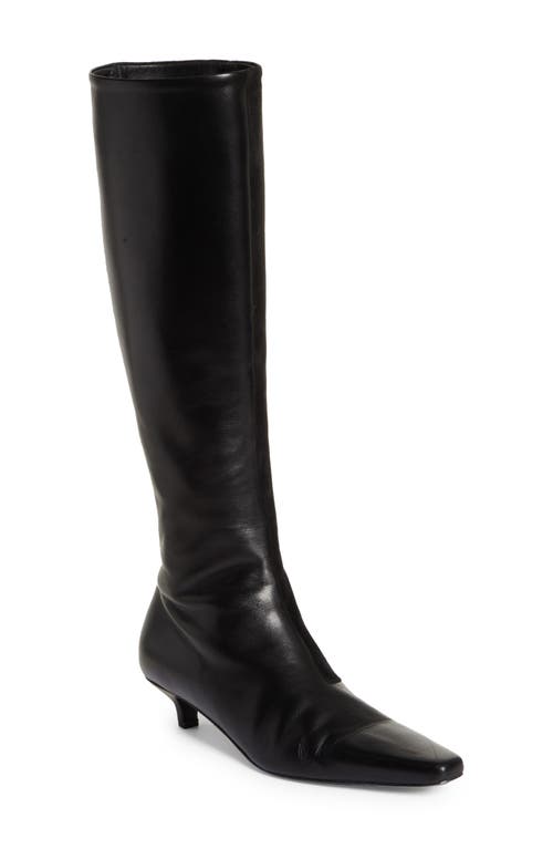 The Slim Pointed Toe Knee High Boot in Black