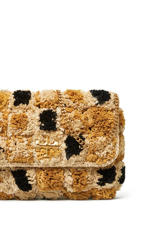Tory Burch Mini Kira Raffia Rosette Crossbody Bag In Multi