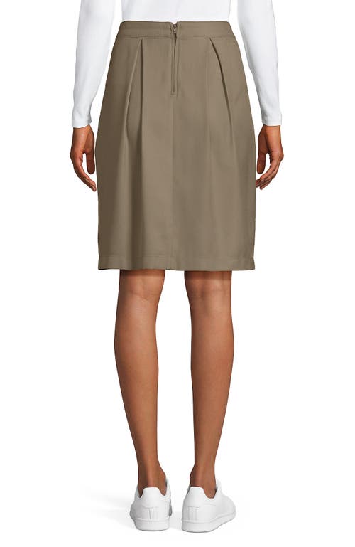 Lands' End School Uniform Solid Pleated Skort Top Of Knee In Khaki