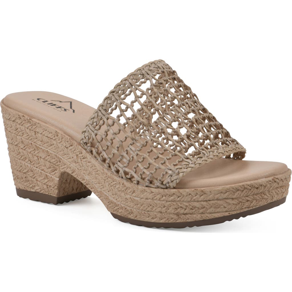Shop Cliffs By White Mountain Biankka Espadrille Clog Mule In Light Taupe/woven