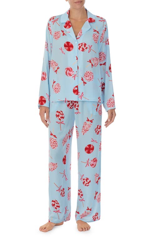 Shady Lady Print Pajamas in Blue/Prt