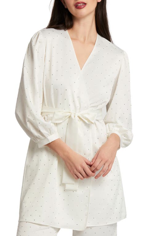 Rya Collection Marilyn Crystal Charmeuse Robe Ivory at Nordstrom,